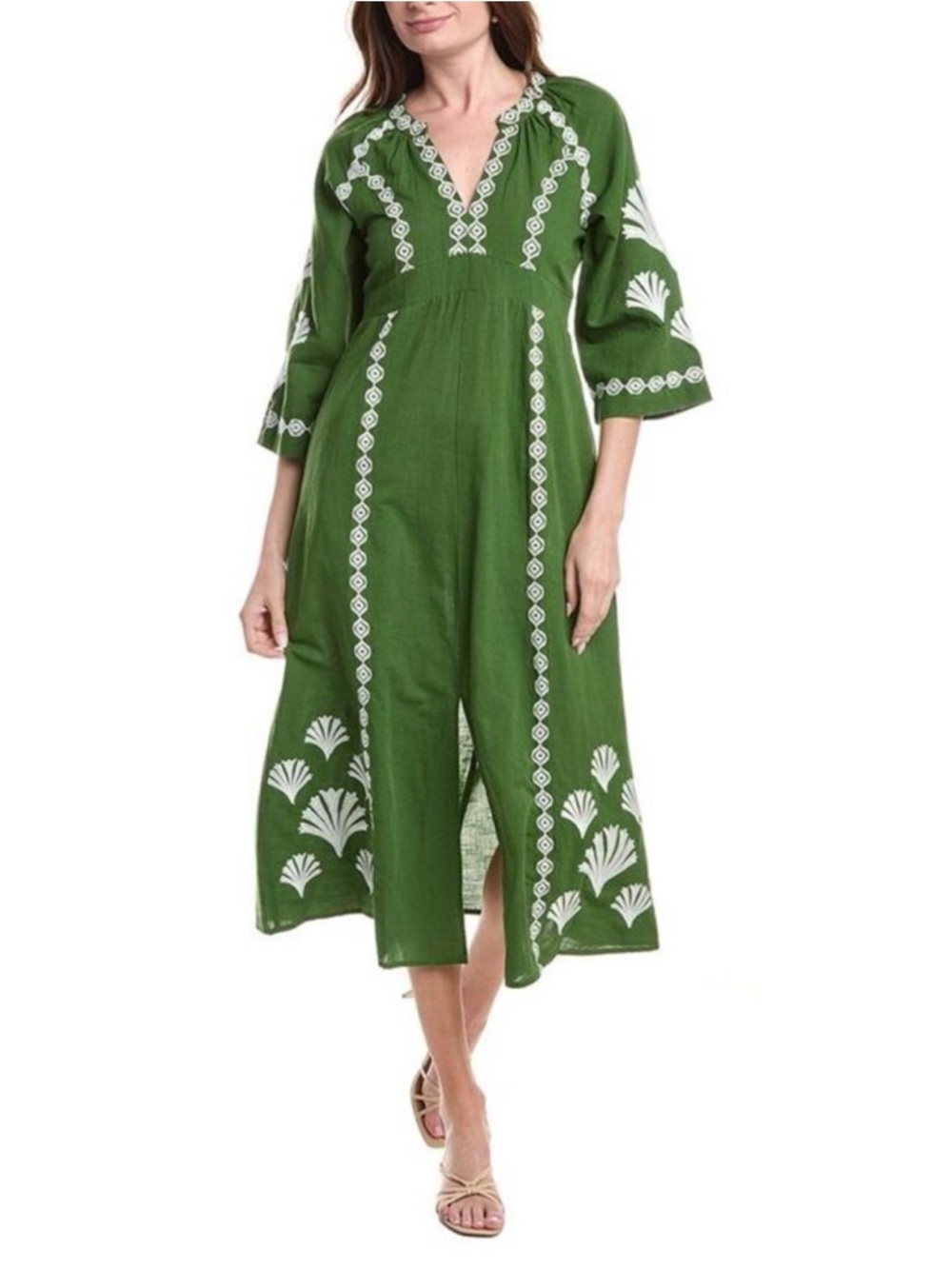 Jude Connally Clementine Linen-Blend Maxi Dress Large